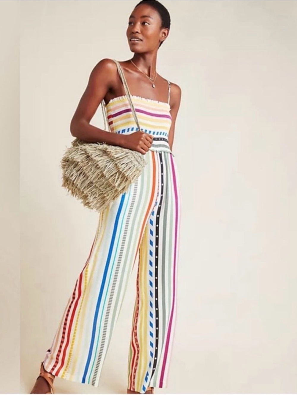 **SOLD** NWT Farm Rio for Anthropologie Ellie Smocked Jumpsuit